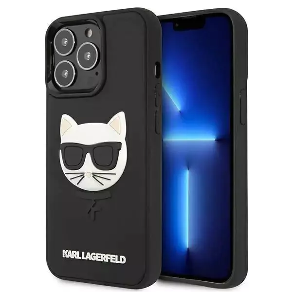 ⁨Karl Lagerfeld KLHCP13LCH3DBK 13 Pro / 13 6,1" czarny/black hardcase 3D Rubber Choupette⁩ w sklepie Wasserman.eu