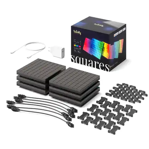 ⁨Inteligentne bloki Twinkly Squares Combo Pack 6 Blocks (1 master + 5 extension) x 64 pixels RGB⁩ w sklepie Wasserman.eu