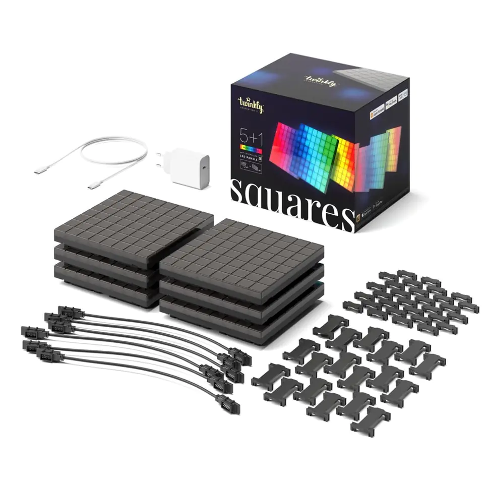 ⁨SMART BLOCKS TWINKLY SQUARES COMBO PACK 6 BLOCKS (1 MASTER + 5 EXTENSION) X 64 PIXELS RGB⁩ at Wasserman.eu