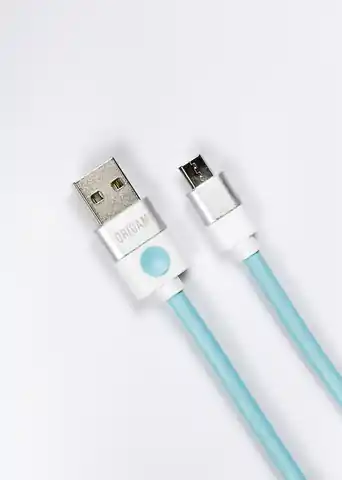 ⁨Kabel USB do Micro USB Origami 2m niebieski⁩ w sklepie Wasserman.eu