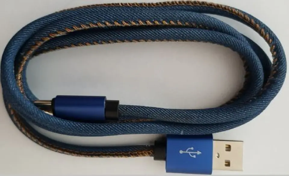 ⁨Kabel USB 8 pin premium jeans 2 m⁩ w sklepie Wasserman.eu