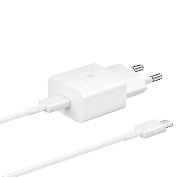 ⁨Order. mow. Samsung EP-T1510XW 15W Fast Charge + USB-C/USB-C cable white/white⁩ at Wasserman.eu