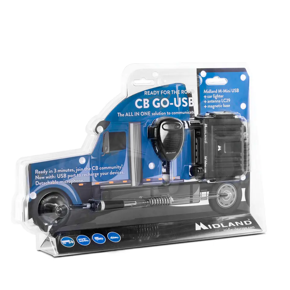 Zestaw CB Midland, radio M-Mini +antena LC29 w sklepie Wasserman.eu