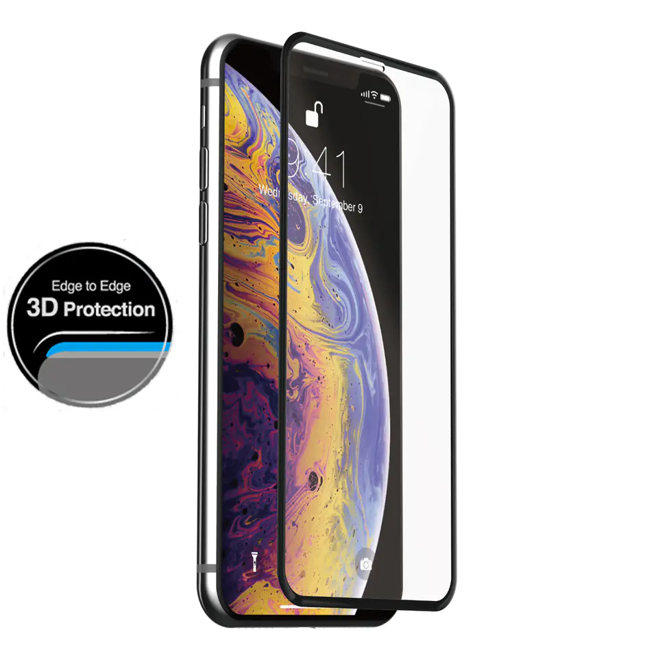 ⁨Just Mobile Xkin 3D Tempered Glass Screen Protector - Szkło ochronne hartowane iPhone 11 Pro Max / Xs Max (Transparent/ Black)⁩ w sklepie Wasserman.eu