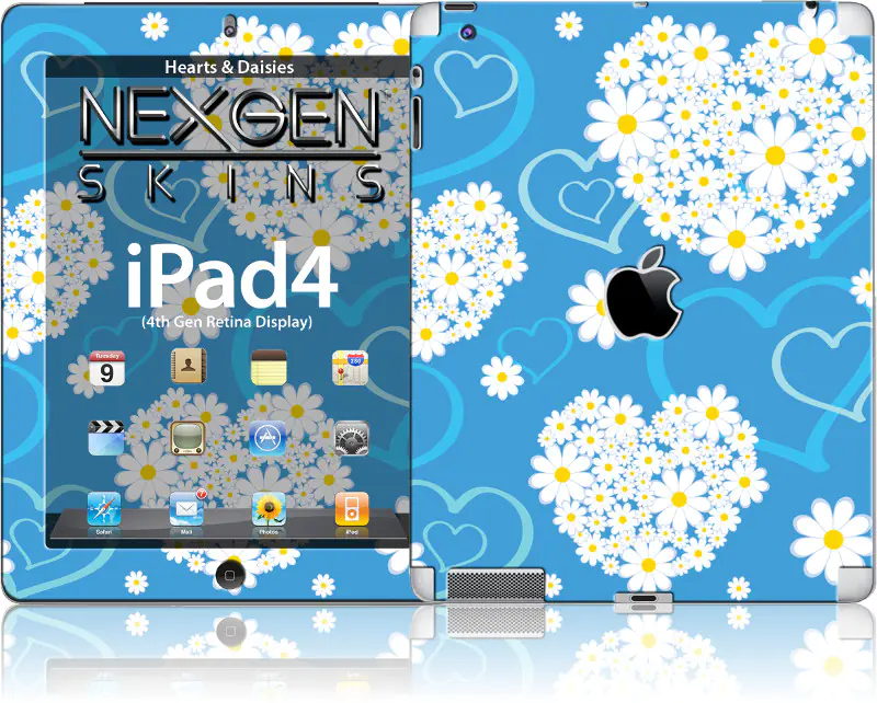 ⁨Nexgen Skins - Zestaw skórek na obudowę z efektem 3D iPad 2/3/4 (Hearts and Daisies 3D)⁩ w sklepie Wasserman.eu