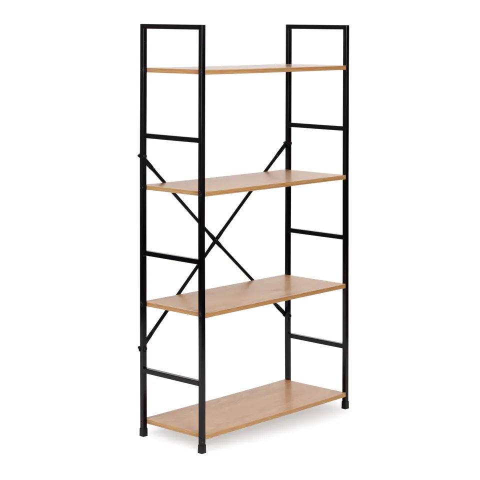 ⁨Wooden shelving 4 shelves wide modern LOFT⁩ at Wasserman.eu