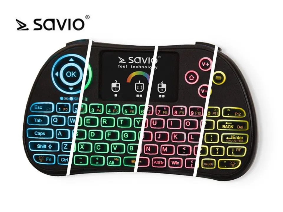 ⁨Wireless backlit keyboard SAVIO KW-03 Android TV Box, Smart TV, PS3, XBOX 360, PC⁩ at Wasserman.eu