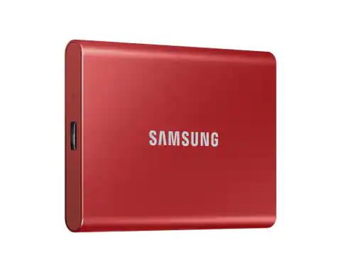 ⁨Dysk zewnętrzny SSD Samsung T7 1TB USB 3.2 (czerwony)⁩ w sklepie Wasserman.eu