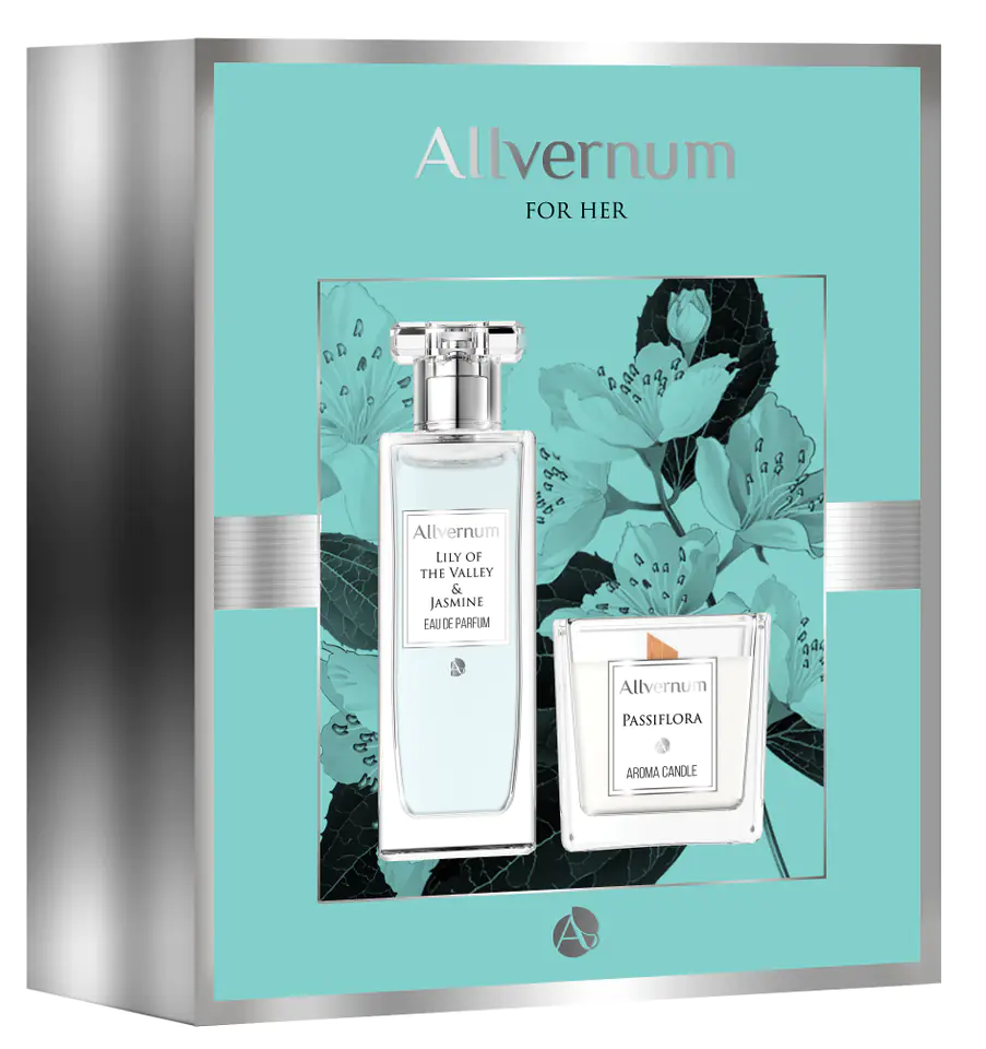 ⁨Allvernum Zestaw prezentowy (woda perf.Lilly&Jasmine 50ml + świeca Passiflora 100g)⁩ w sklepie Wasserman.eu