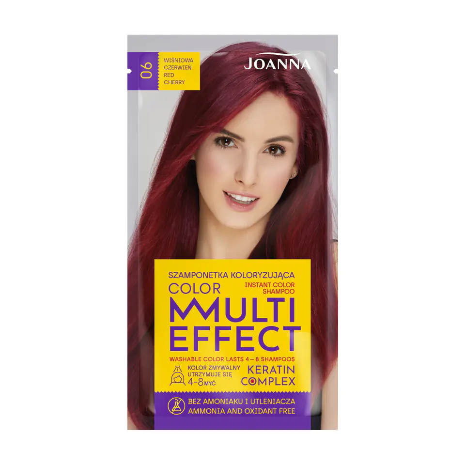 ⁨Joanna Multi Effect Color Keratin Complex Shampoo - 06 Cherry Red 35g⁩ at Wasserman.eu