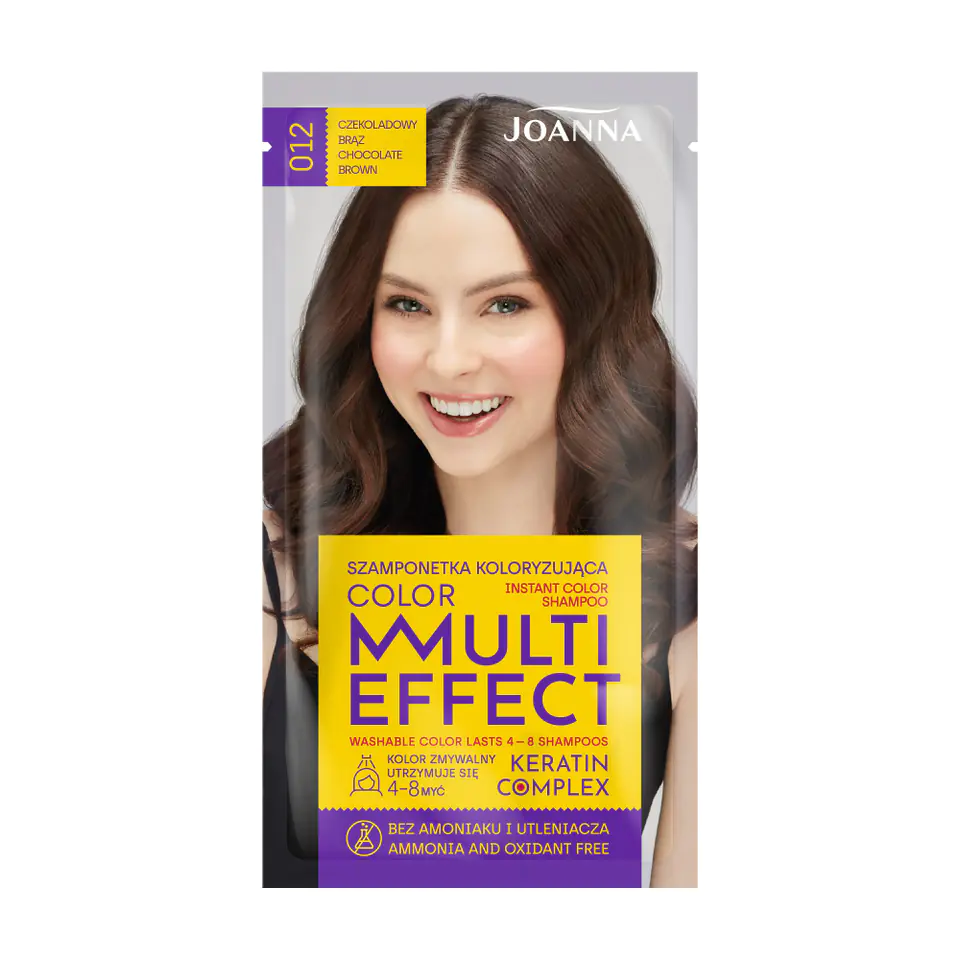 ⁨Joanna Multi Effect Color Keratin Complex Shampoo - 12 Chocolate Brown 35g⁩ at Wasserman.eu