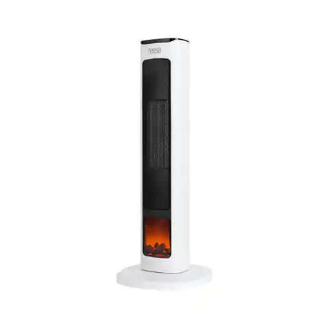 ⁨Teesa PTC column fan heater with fireplace imitation function.⁩ at Wasserman.eu
