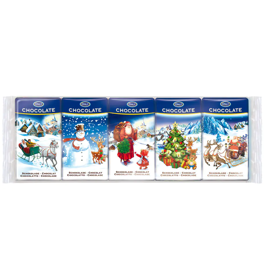 ⁨Only Milk Chocolate Christmas 5 x 15 g⁩ at Wasserman.eu