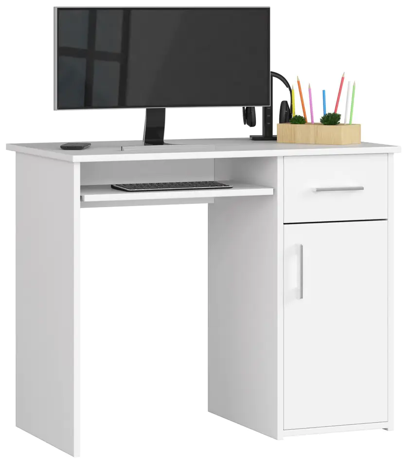 ⁨PIN DESK 90 cm WHITE FREESTANDING⁩ at Wasserman.eu