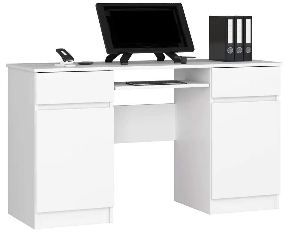 ⁨COMPUTER DESK A5 135 cm WHITE⁩ at Wasserman.eu