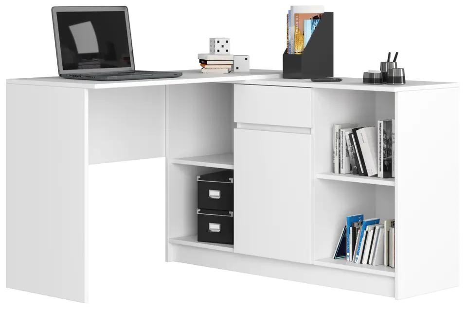 ⁨CORNER DESK - SET B-17 CHEST OF DRAWERS AND DESK WHITE⁩ at Wasserman.eu