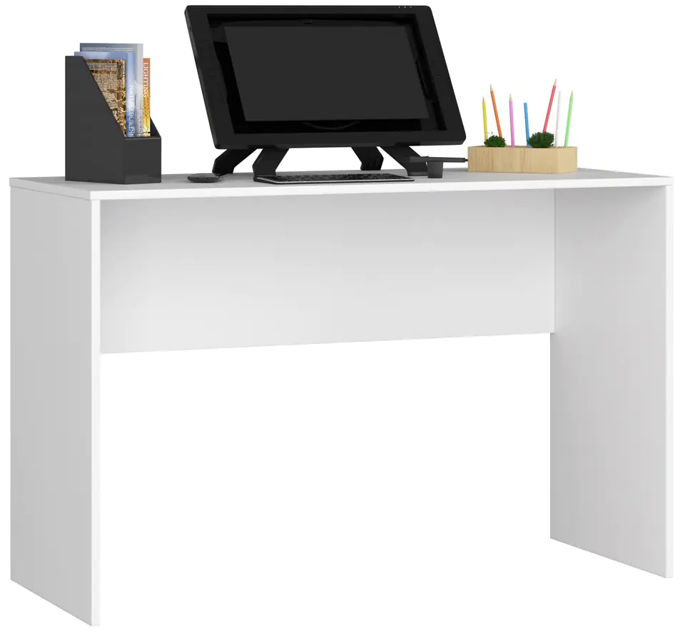 ⁨DESK B-17 STRAIGHT 120 cm WHITE FREESTANDING⁩ at Wasserman.eu