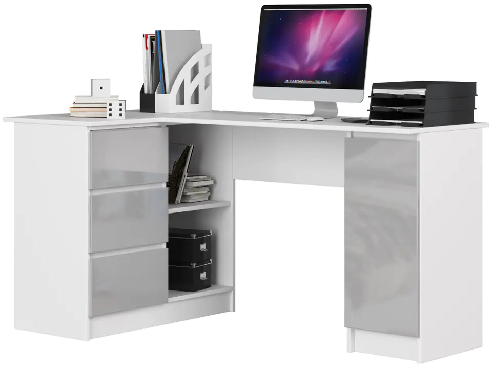 ⁨CORNER DESK B20 155 cm LEFT METALLIC GLOSS⁩ at Wasserman.eu