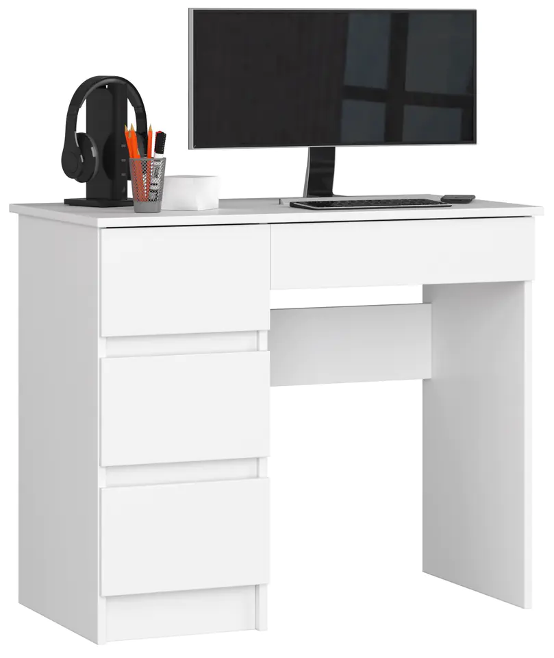 ⁨COMPUTER DESK A-7 90 cm LEFT WHITE⁩ at Wasserman.eu