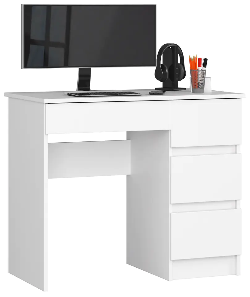 ⁨COMPUTER DESK A-7 90 cm RIGHT WHITE⁩ at Wasserman.eu