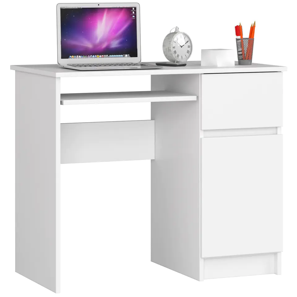 ⁨COMPUTER DESK 90 cm RIGHT PIXEL WHITE⁩ at Wasserman.eu