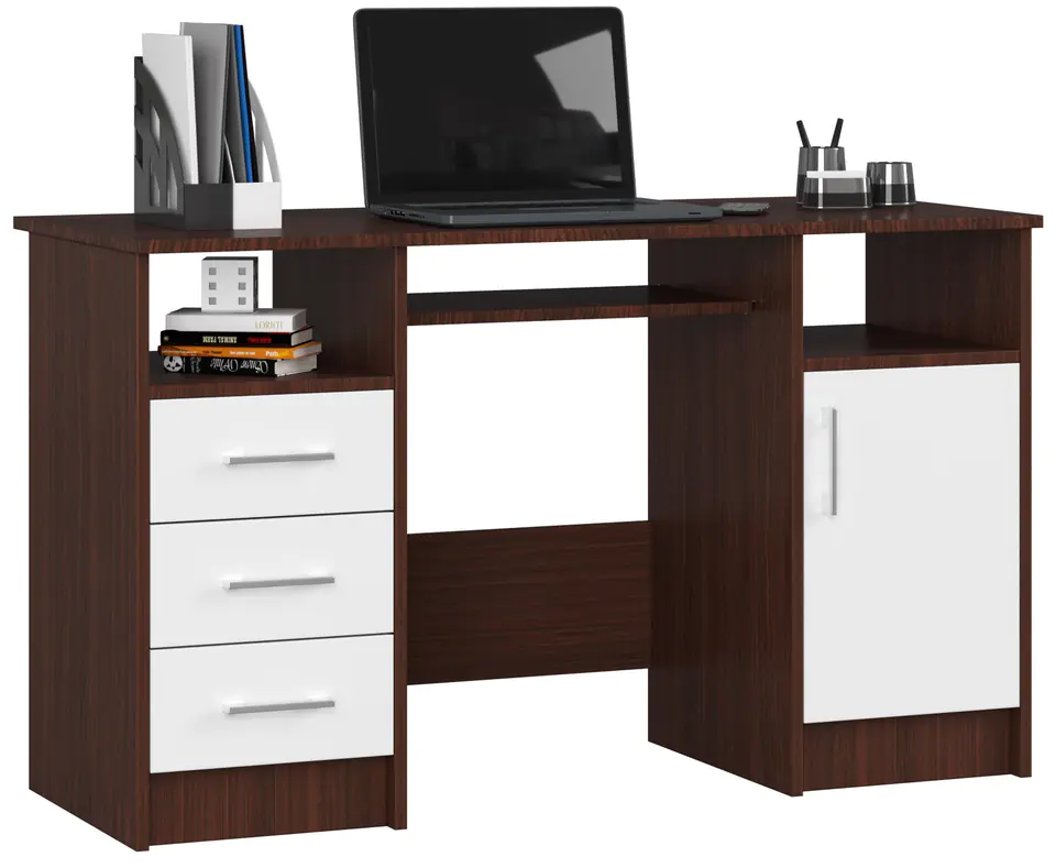 ⁨ANA DESK 124 cm WENGE / WHITE⁩ at Wasserman.eu