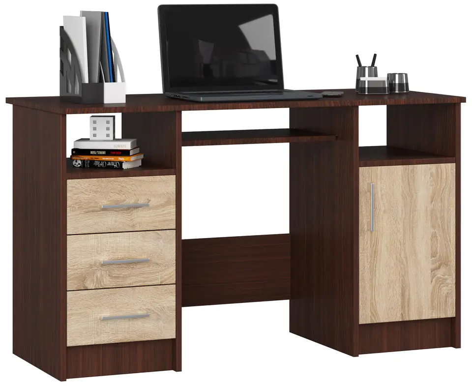 ⁨ANA DESK 124 cm WENGE / SONOMA⁩ at Wasserman.eu