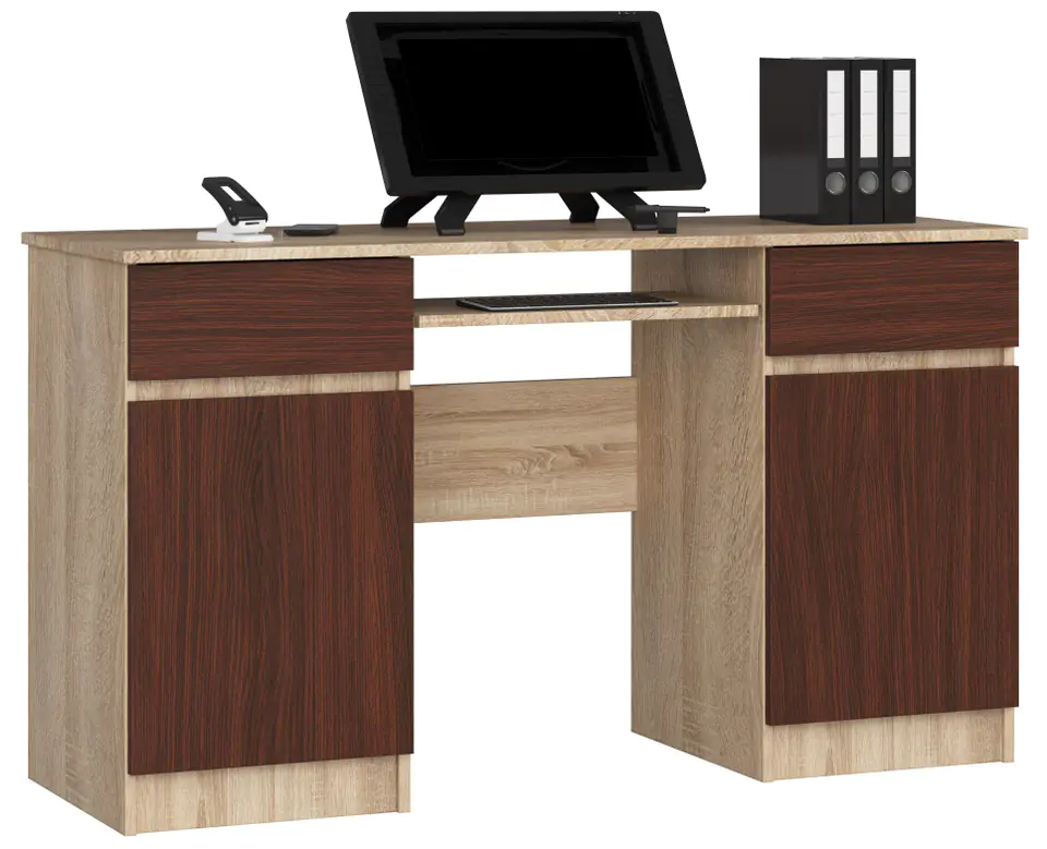 ⁨COMPUTER DESK A5 135 cm SONOMA / WENGE⁩ at Wasserman.eu