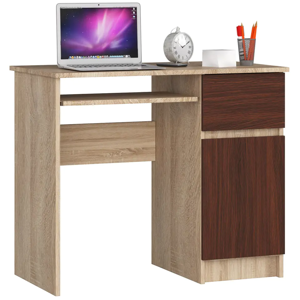 ⁨COMPUTER DESK 90 cm PIXEL RIGHT SONOMA / WENGE⁩ at Wasserman.eu