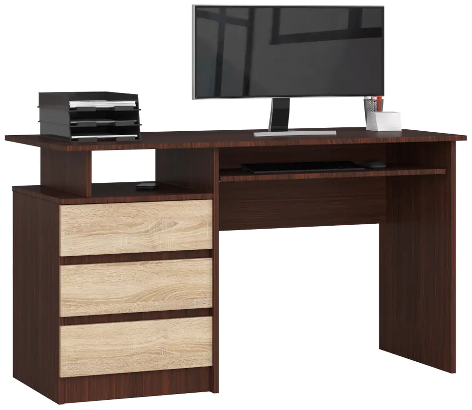 ⁨CLP DESK 135 cm WENGE / SONOMA FREESTANDING⁩ at Wasserman.eu