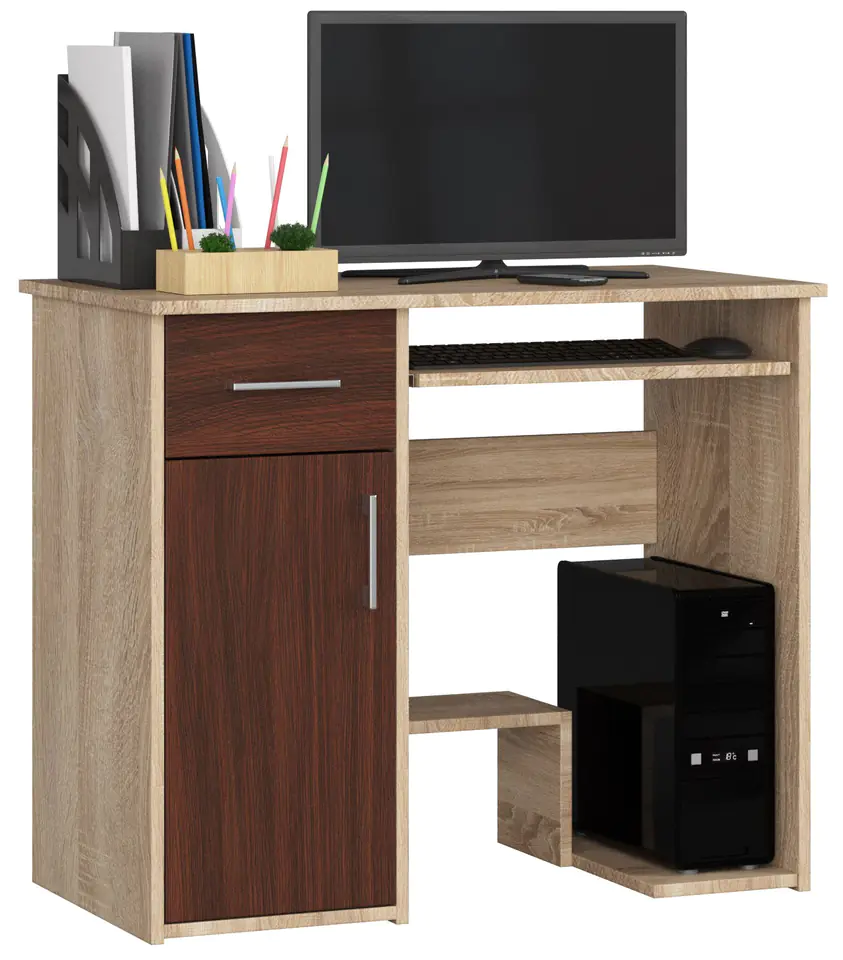 ⁨DESK JAY 90 cm SONOMA / WENGE⁩ at Wasserman.eu