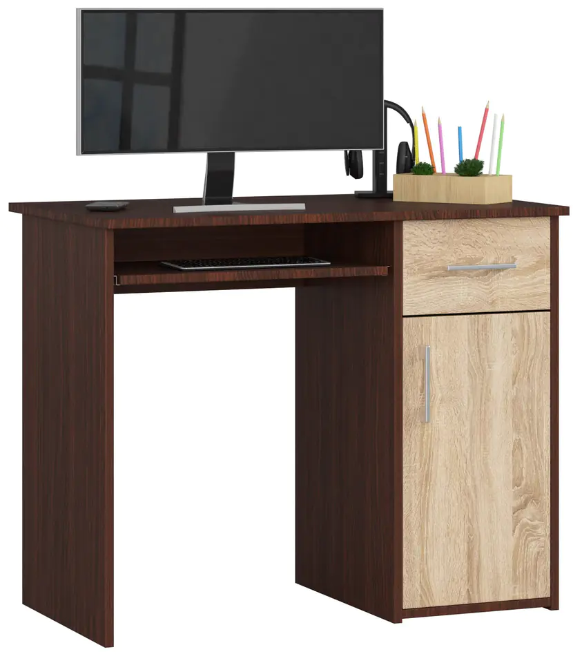 ⁨PIN DESK 90 cm WENGE / SONOMA FREESTANDING⁩ at Wasserman.eu