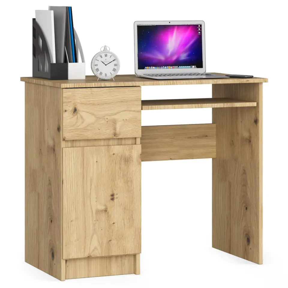 ⁨Computer desk 90 cm Left pixel - oak artisan⁩ at Wasserman.eu