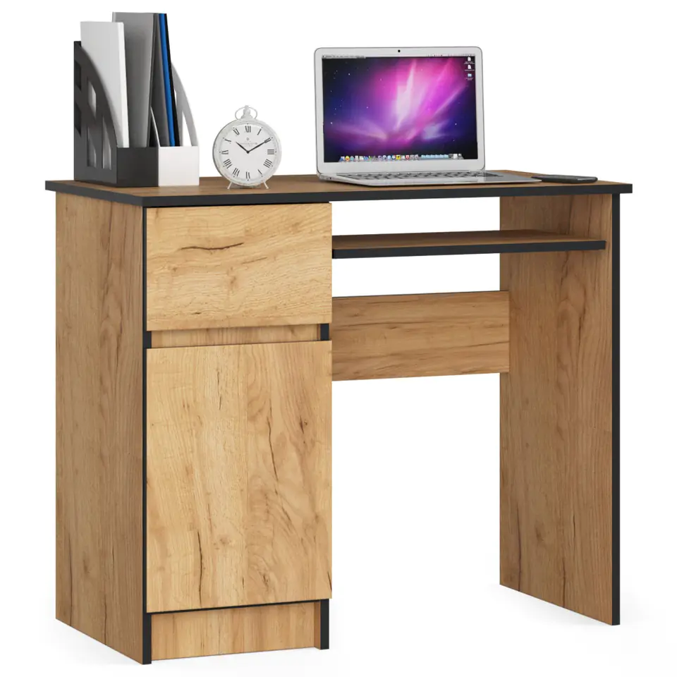 ⁨Computer desk 90 cm Left pixel - oak craft⁩ at Wasserman.eu