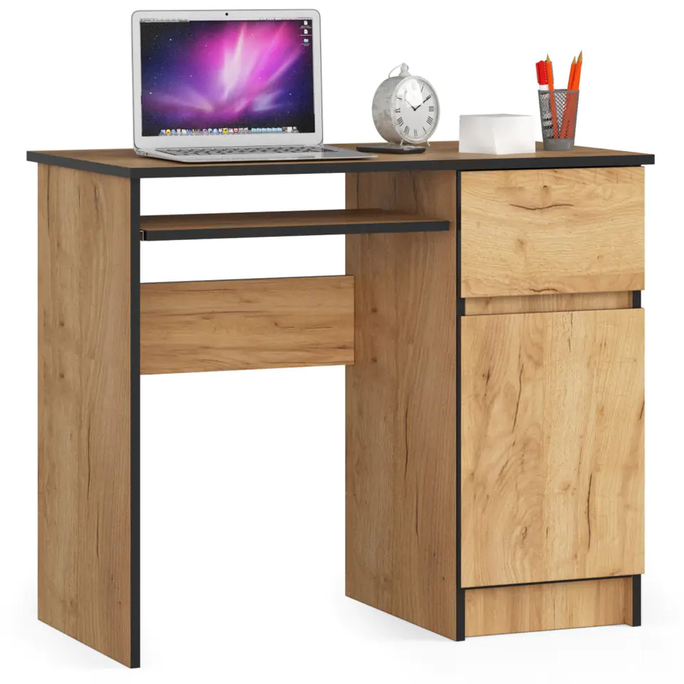 ⁨Computer desk 90 cm Right pixel - oak craft⁩ at Wasserman.eu