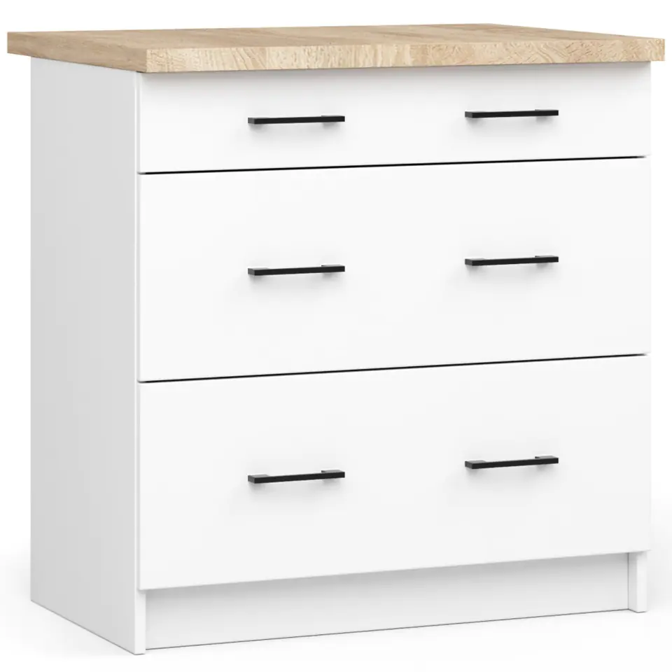 ⁨KITCHEN CABINET OLIWIA S 80cm 3S WHITE⁩ at Wasserman.eu