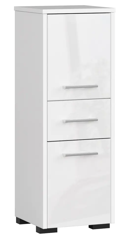 SZAFKA ŁAZIENKA FIN SŁUPEK 30 2D 1SZ 85cm PK BIAŁY POŁYSK w sklepie Wasserman.eu