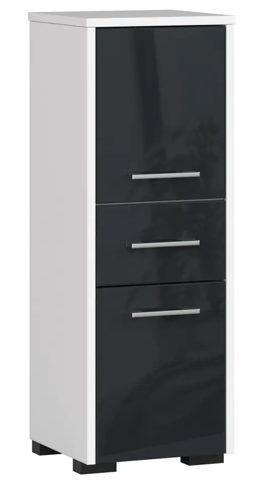 SZAFKA ŁAZIENKA FIN SŁUPEK 30 2D 1SZ 85cm GRAFIT POŁYSK w sklepie Wasserman.eu
