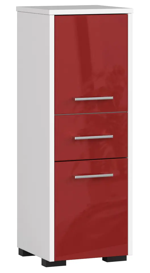 SZAFKA ŁAZIENKA FIN SŁUPEK 30 2D 1SZ 85cm PK CZERWONY POŁYSK w sklepie Wasserman.eu