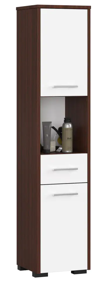 ⁨BATHROOM SHELVING POST FIN 2D 1SZ 1W WENGE/ WHITE⁩ at Wasserman.eu