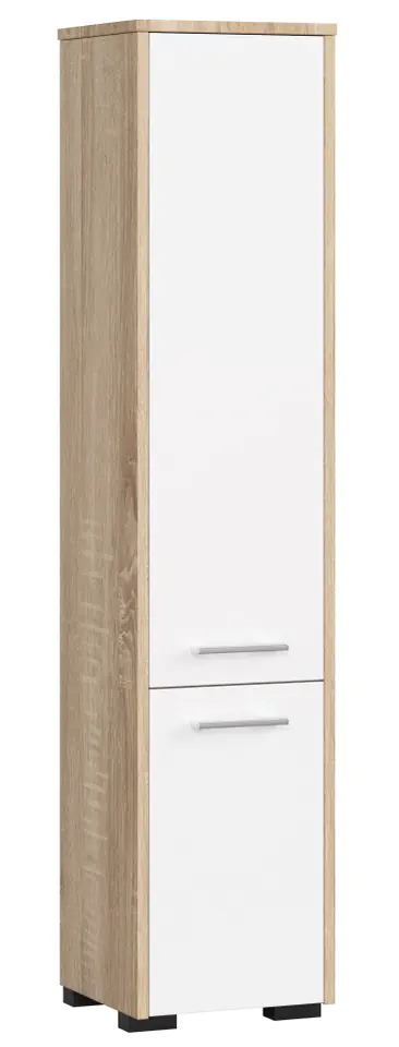 REGAŁ ŁAZIENKA FIN SŁUPEK 30 2D 140cm SONOMA / BIAŁY w sklepie Wasserman.eu
