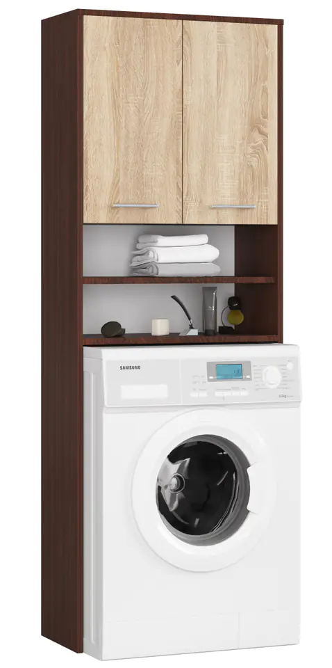 ⁨BATHROOM SHELVING POST FIN OVER WASHING MACHINE WENGE / SONOMA⁩ at Wasserman.eu