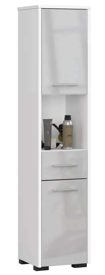 ⁨BATHROOM SHELVING POST FIN 2D 1SZ 1W WHITE / METALLIC GLOSS⁩ at Wasserman.eu