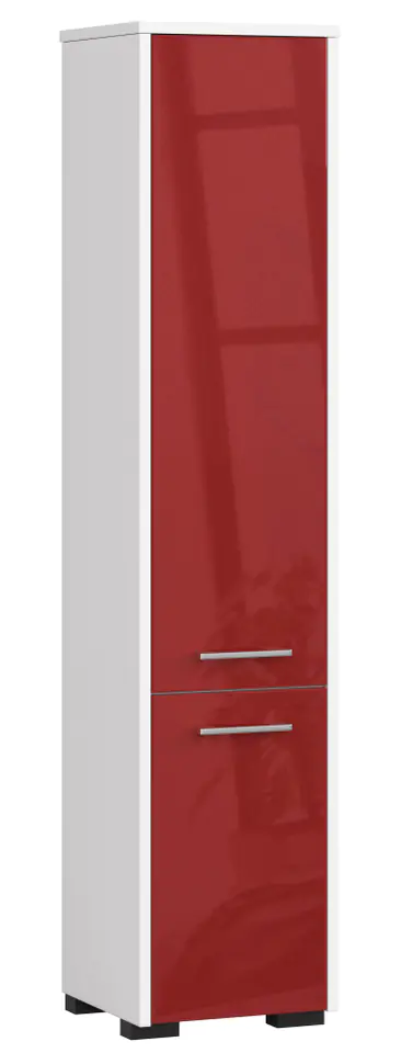 ⁨POST BATHROOM SHELVING FIN 2 DOORS WHITE / RED GLOSS⁩ at Wasserman.eu