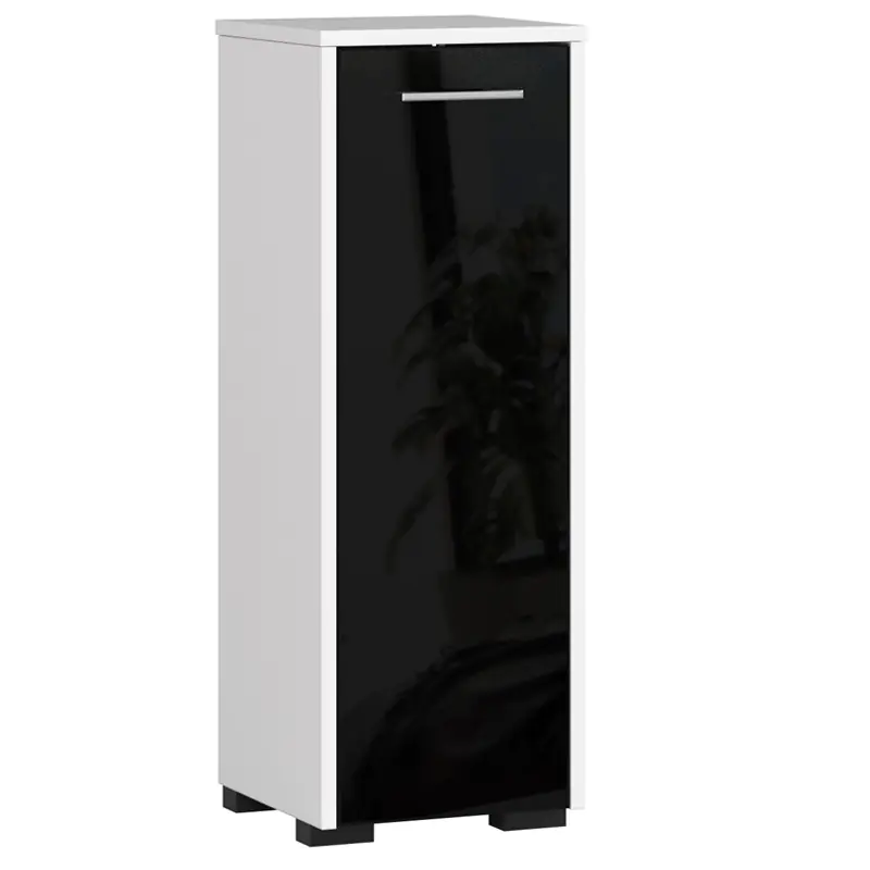 ⁨BATHROOM STANDING CABINET FIN S 30 cm WHITE / GLOSS BLACK⁩ at Wasserman.eu