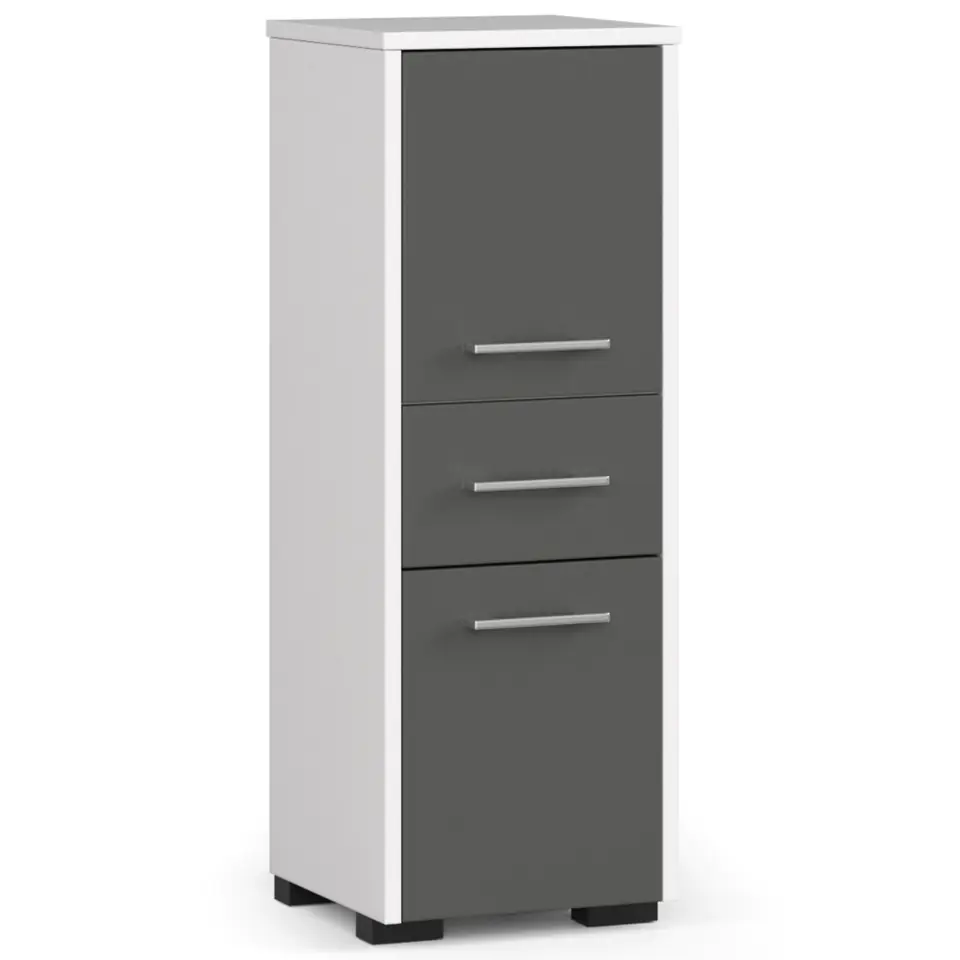 SZAFKA ŁAZIENKA FIN SŁUPEK 30 2D 1SZ 85cm PK BIAŁY / SZARY w sklepie Wasserman.eu
