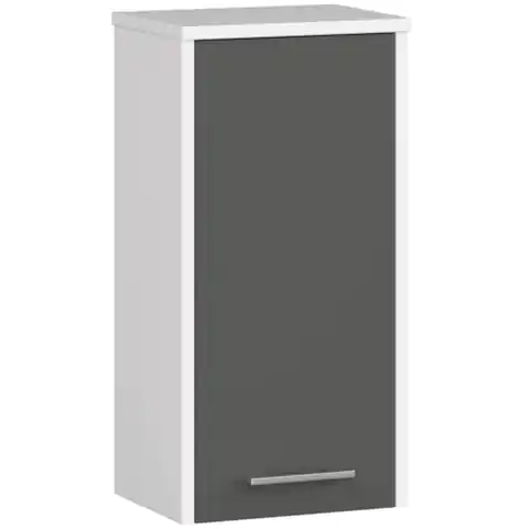 ⁨Bathroom wall cabinet FIN W 30 cm - white-graphite gray - 1 door⁩ at Wasserman.eu