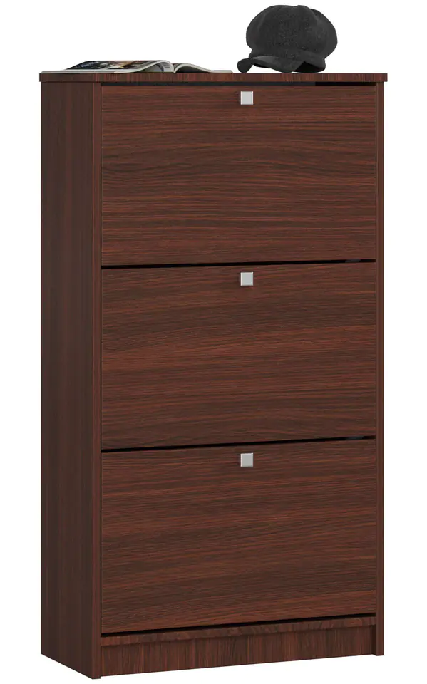 ⁨Shoe cabinet 3 hinged doors 60 cm - wenge⁩ at Wasserman.eu