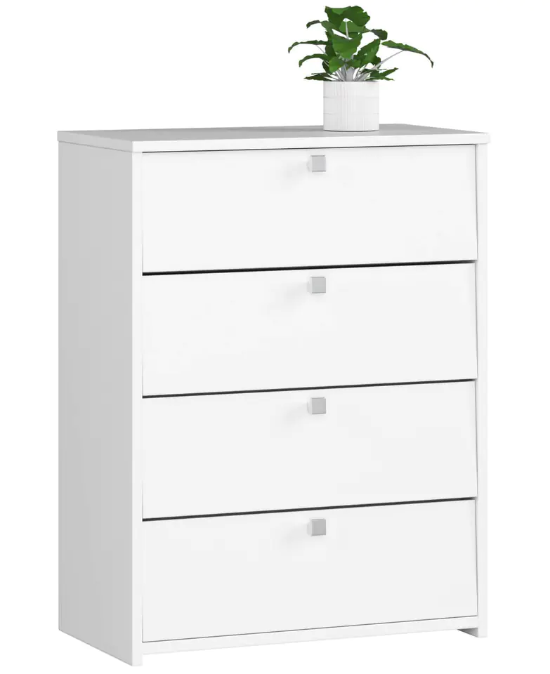 ⁨Shoe cabinet 4 hinged doors 60 cm - white⁩ at Wasserman.eu