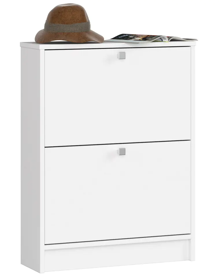 ⁨SHOE CABINET 2 HINGED DOORS 60 cm WHITE⁩ at Wasserman.eu